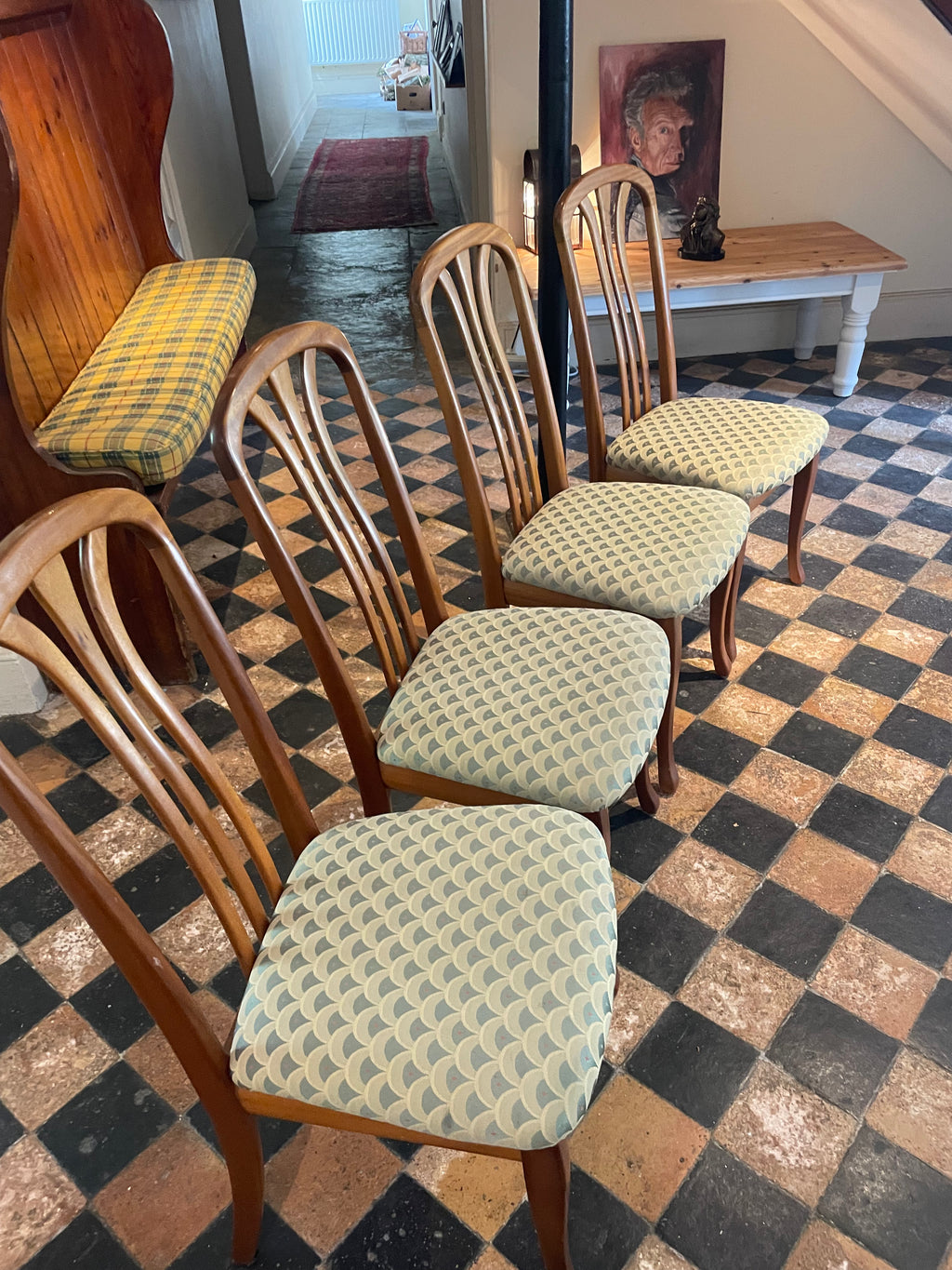 4 Teak Arran 70's Style Dining Chairs
