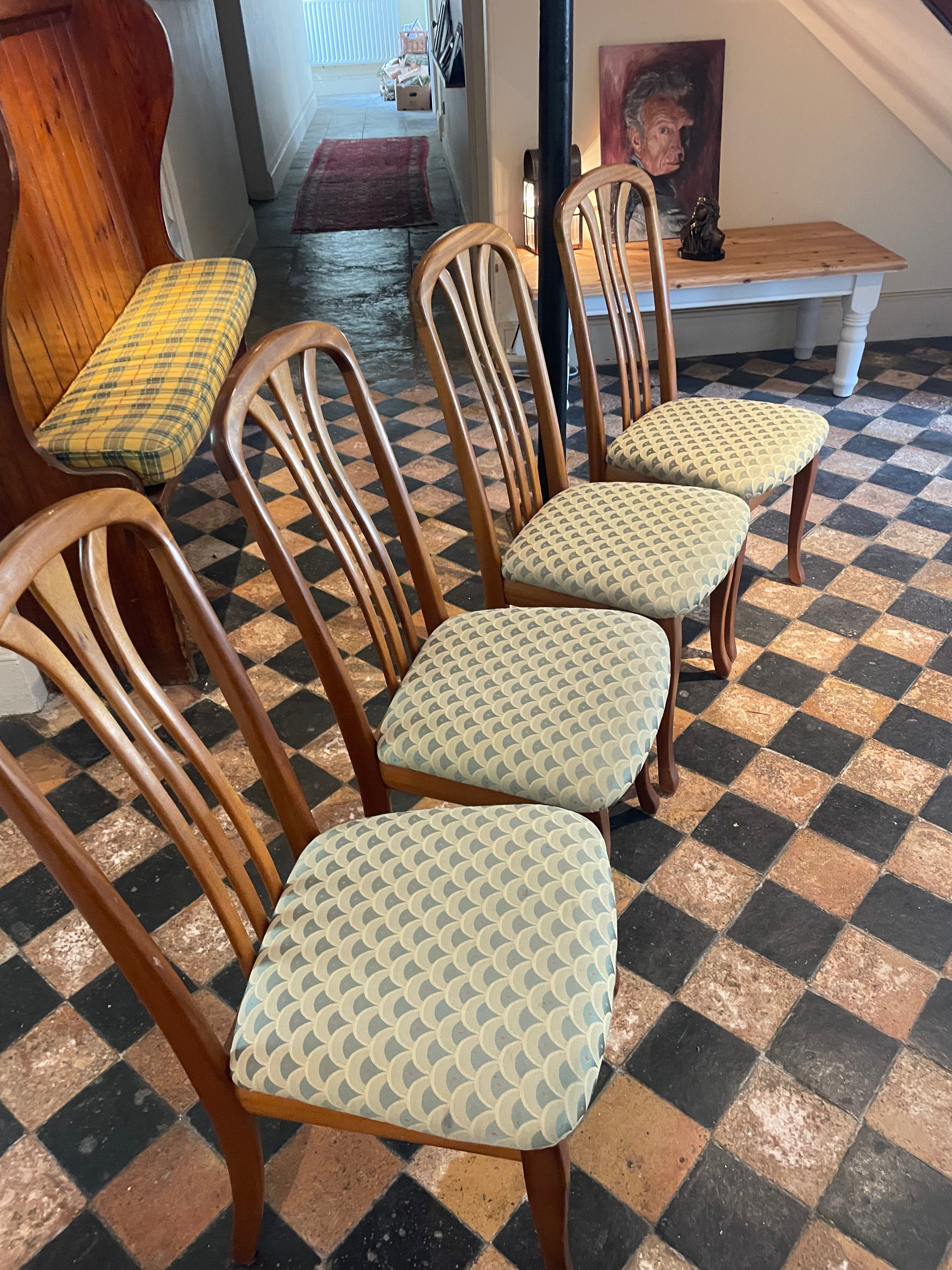 4 Teak Arran 70's Style Dining Chairs