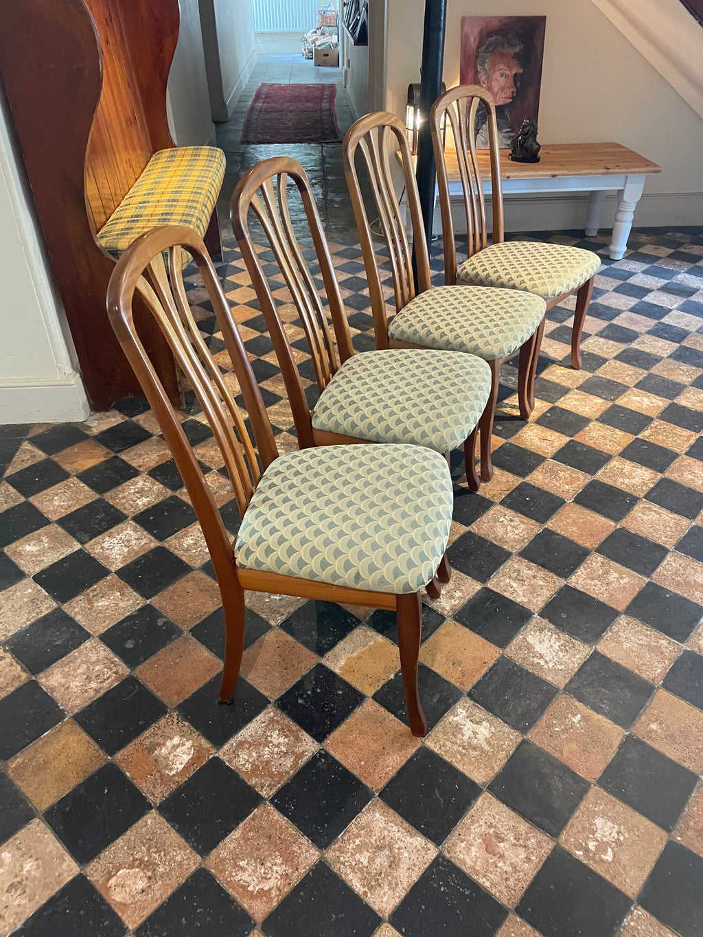 4 Teak Arran 70's Style Dining Chairs